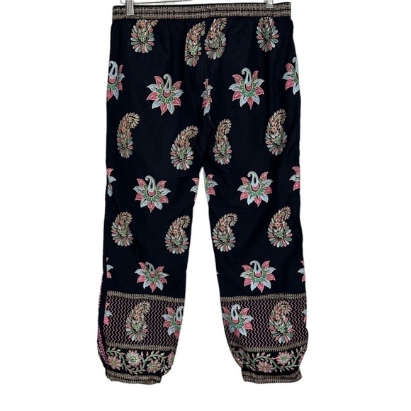 Calypso St. Bart Floral Embroidered Lounge Pants Boho - Picture 2 of 6
